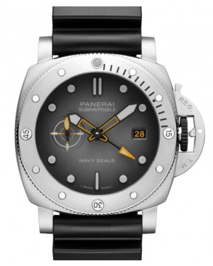 Panerai Submersible GMT Navy SEALs 44mm Stainless Steel Black Dial PAM01323
