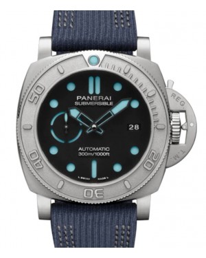 Panerai Submersible Mike Horn Edition Titanium 47mm Black Dial Recycled PET Nylon Strap PAM00985 - BRAND NEW