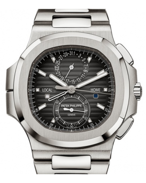 Patek Philippe Nautilus Flyback Chronograph Travel Time Stainless Steel Grey Dial 5990/1A-001 - PRE-OWNED