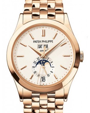 Patek Philippe Complications Annual Calendar Moon Phases Rose Gold Silver Opaline Dial 5396/1R-010 - BRAND NEW