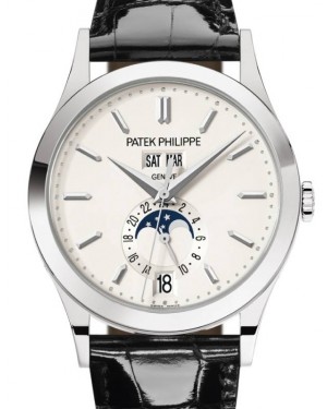 Patek Philippe Complications Annual Calendar Moon Phases White Gold Silver Opaline Dial 5396G-011 - BRAND NEW