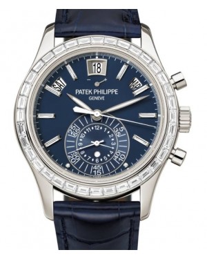 Patek Philippe Complications Chronograph Annual Calendar Platinum Diamond Set Blue Dial 5961P-001 - BRAND NEW