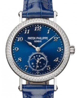 Patek Philippe Complications Moon Phases White Gold Blue Dial 33mm Diamond Bezel 7121/200G-001 - BRAND NEW
