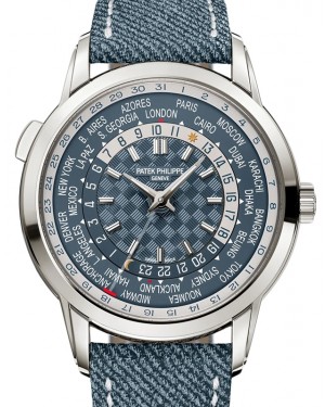 Patek Philippe Complications World Time Date White Gold Blue-Gray Dial 5330G-001