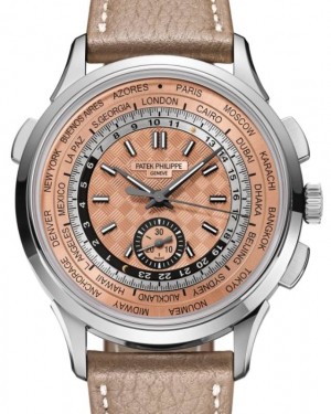 Patek Philippe Complications World Time Flyback Chronograph Stainless Steel Rose Opaline Dial 5935A-001 - BRAND NEW