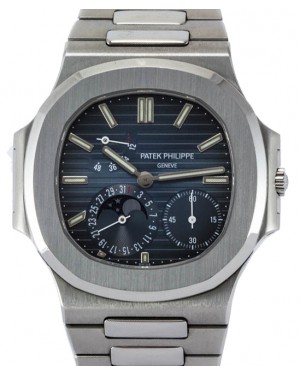 Patek Philippe Nautilus 3712/1A-001 39mm Blue Index Moon Phase Date Power Reserve Stainless Steel 