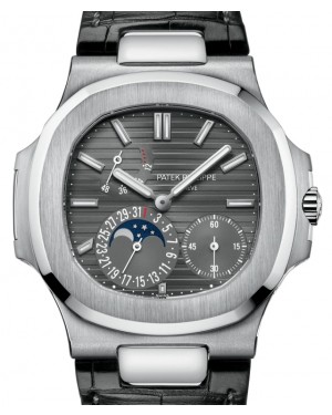 Patek Philippe Nautilus Moon Phases White Gold Slate Gray Dial 5712G-001 - PRE-OWNED