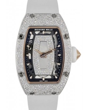 Richard Mille Automatic Winding White Gold Snowset Mother of Pearl Dial RM 07-01