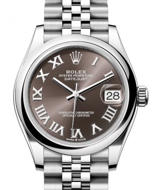 Rolex Datejust 31 Stainless Steel Dark Grey Roman Dial & Domed Bezel Jubilee Bracelet 278240 - BRAND NEW