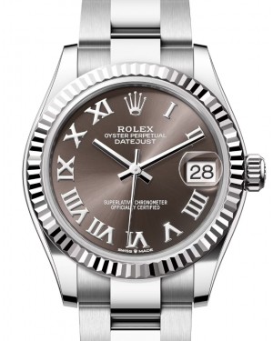 Rolex Datejust 31 White Gold/Steel Dark Grey Roman Dial & Fluted Bezel Oyster Bracelet 278274 - BRAND NEW