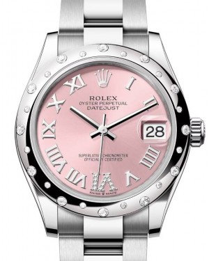 Rolex Datejust 31 White Gold/Steel Pink Roman VI Diamond Dial & Bezel Oyster Bracelet 278344RBR - BRAND NEW
