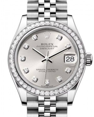 Rolex Datejust 31 White Gold/Steel Silver Diamond Dial & Bezel Jubilee Bracelet 278384RBR - BRAND NEW