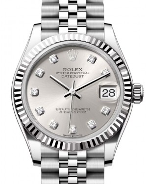 Rolex Datejust 31 White Gold/Steel Silver Diamond Dial & Fluted Bezel Jubilee Bracelet 278274 - BRAND NEW