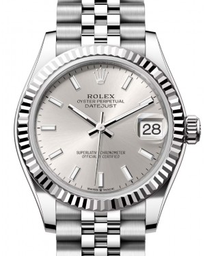 Rolex Datejust 31 White Gold/Steel Silver Index Dial & Fluted Bezel Jubilee Bracelet 278274 - BRAND NEW