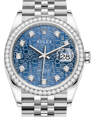 Rolex Datejust 36 White Gold/Steel Blue Jubilee Diamond Dial & Diamond Bezel Jubilee Bracelet 126284RBR - BRAND NEW