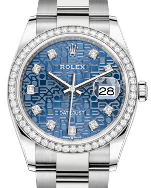 Rolex Datejust 36 White Gold/Steel Blue Jubilee Diamond Dial & Diamond Bezel Oyster Bracelet 126284RBR - BRAND NEW