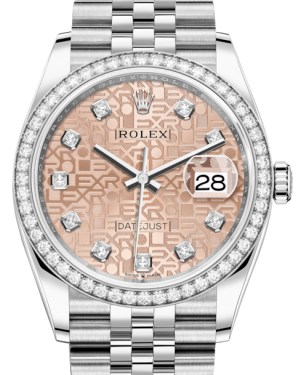 Rolex Datejust 36 White Gold/Steel Pink Jubilee Diamond Dial & Diamond Bezel Jubilee Bracelet 126284RBR - BRAND NEW