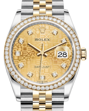 Rolex Datejust 36 Yellow Gold/Steel Champagne Jubilee Diamond Dial & Diamond Bezel Jubilee Bracelet 126283RBR - BRAND NEW