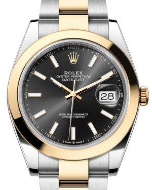 Rolex Datejust 41 Yellow Gold/Steel Black Index Dial Smooth Bezel Oyster Bracelet 126303 - BRAND NEW