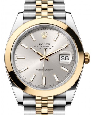 Rolex Datejust 41 Yellow Gold/Steel Silver Index Dial Smooth Bezel Jubilee Bracelet 126303 - BRAND NEW