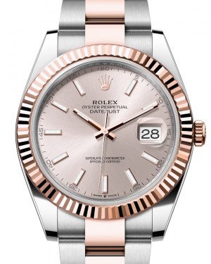 Rolex Datejust 41 Rose Gold/Steel Sundust Index Dial Fluted Bezel Oyster Bracelet 126331 - BRAND NEW