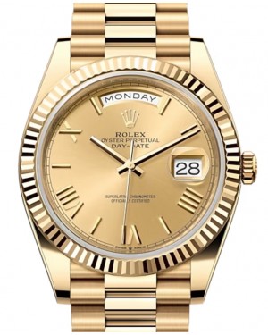 Rolex Day-Date 40 President Yellow Gold Champagne Index/Roman Dial 228238