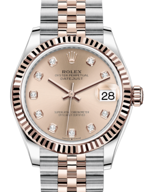 Rolex Lady-Datejust 31 Rose Gold/Steel Rose Roman Dial & Fluted Bezel  Jubilee Bracelet 278271 - BRAND NEW