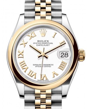 Rolex Lady-Datejust 31 Yellow Gold/Steel White Roman Dial & Smooth Domed Bezel Jubilee Bracelet 278243 - BRAND NEW