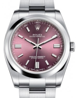 Rolex Oyster Perpetual 36 Stainless Steel Red Grape Purple Index 116000 - PRE-OWNED