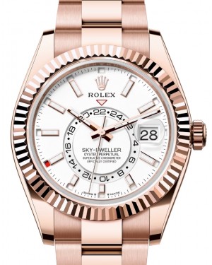 Rolex Sky-Dweller Rose Gold Intense White Index Dial Oyster Bracelet 336935 - BRAND NEW