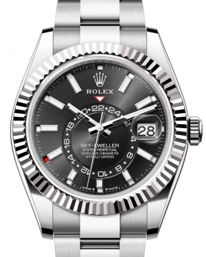 Rolex Sky-Dweller White Gold/Steel Bright Black Index Dial Oyster Bracelet 336934 - BRAND NEW