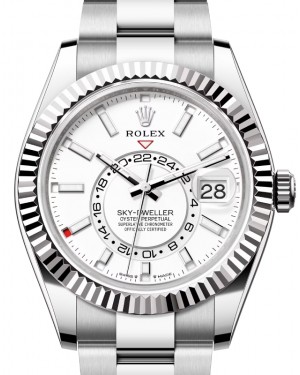 Rolex Sky-Dweller White Gold/Steel Intense White Index Dial Oyster Bracelet 336934 - BRAND NEW