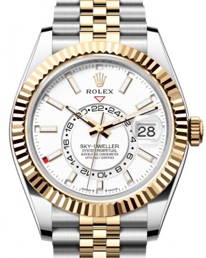 Rolex Sky-Dweller Yellow Gold/Steel Intense White Index Dial Jubilee Bracelet 336933 - BRAND NEW