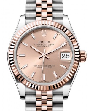 Rolex Datejust 31 Rose Gold/Steel Rose Index Dial & Fluted Bezel Jubilee Bracelet 278271 - BRAND NEW