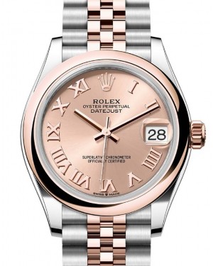 Rolex Datejust 31 Rose Gold/Steel Rose Roman Dial & Smooth Domed Bezel Jubilee Bracelet 278241 - BRAND NEW