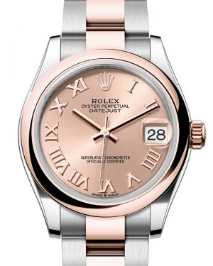Rolex Datejust 31 Rose Gold/Steel Rose Roman Dial & Smooth Domed Bezel Oyster Bracelet 278241 - BRAND NEW