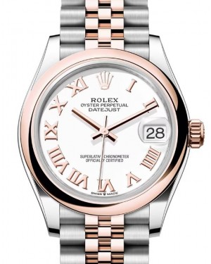 Rolex Datejust 31 Rose Gold/Steel White Dial & Smooth Domed Bezel Jubilee Bracelet 278241 - BRAND NEW