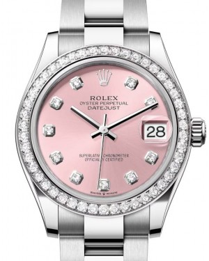 Rolex Datejust 31 White Gold/Steel Pink Diamond Dial & Bezel Oyster Bracelet 278384RBR - BRAND NEW