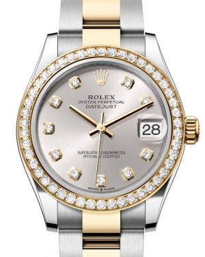 Rolex Datejust 31 Yellow Gold/Steel Silver Dial & Diamond Bezel Oyster Bracelet 278383RBR - BRAND NEW