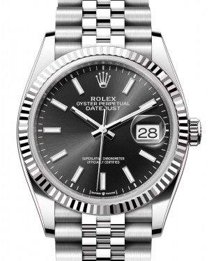 Rolex Datejust 36 White Gold/Steel Black Index Dial & Fluted Bezel Jubilee Bracelet 126234 - BRAND NEW