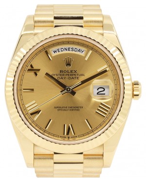Rolex Day-Date 40 President Yellow Gold Champagne Index/Roman Dial 228238 - PRE-OWNED
