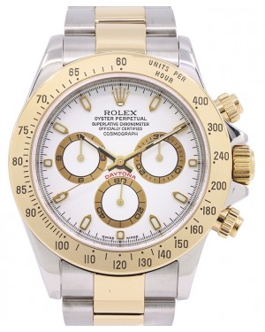Rolex Daytona Yellow Gold/Steel Chronograph White Index Dial Oyster Bracelet 116523 - PRE-OWNED 