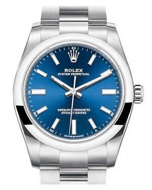 Rolex Oyster Perpetual 34 Blue Index Dial 124200 - BRAND NEW