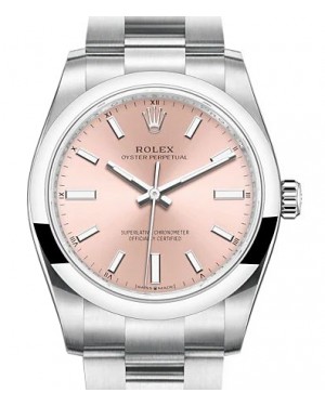 Rolex Oyster Perpetual 34 Pink Index Dial 124200 - BRAND NEW