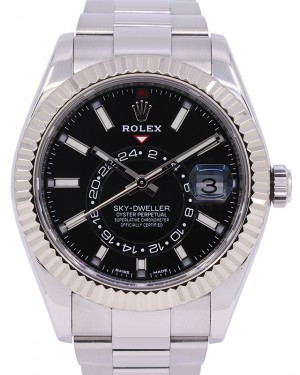 Rolex Sky-Dweller Stainless Steel Black Index Oyster Bracelet 326934 - PRE-OWNED