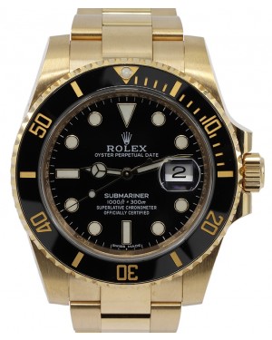 Rolex Submariner Date Yellow Gold 40mm Black Dial 116618LN - PRE-OWNED