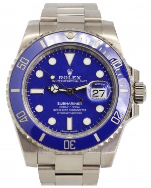 Rolex Submariner White Gold Blue Dial & Ceramic Bezel Oyster Bracelet 116619LB - PRE-OWNED 