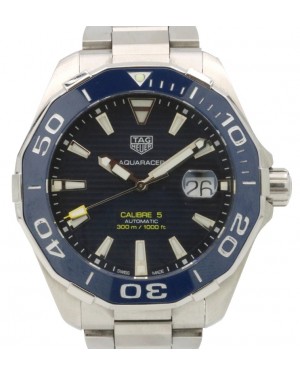 TAG Heuer Aquaracer Calibre 5 Stainless Steel Blue Index Dial & Ceramic Bezel WAY201B - PRE-OWNED