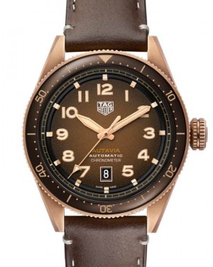 Tag Heuer Autavia Bronze 42mm Brown Dial Leather Strap WBE5191.FC8276 - BRAND NEW