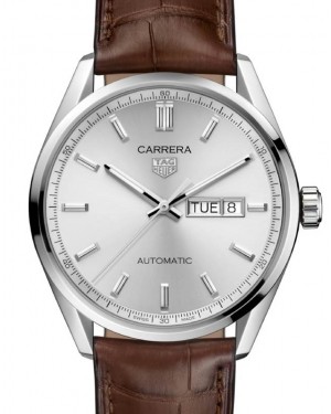 Tag Heuer Carrera Day-Date Stainless Steel 41mm Grey Dial Leather Strap WBN2011.FC6484 - BRAND NEW